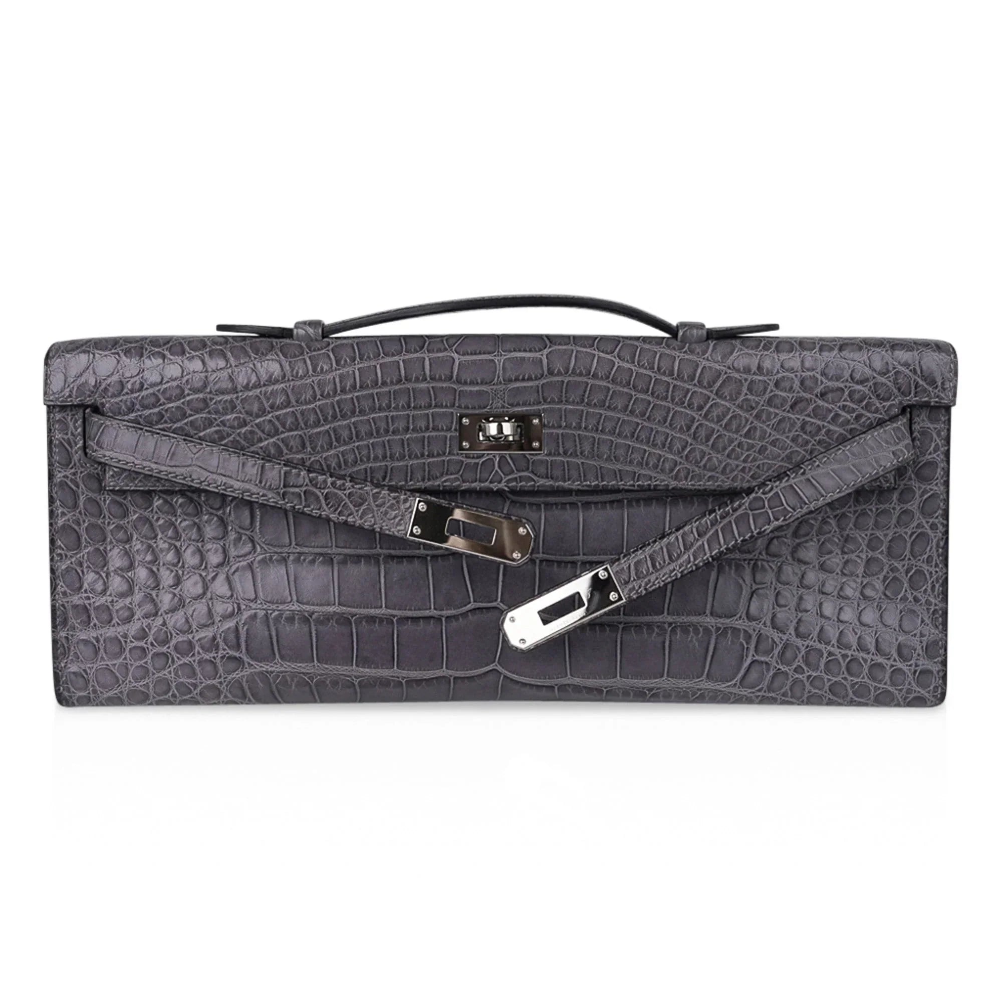 Kelly Cut Bag Gris Paris Grey Matte Alligator Palladium VERY rare