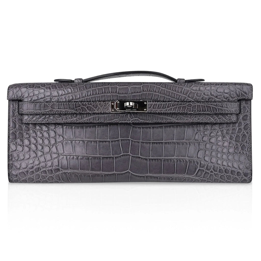 Kelly Cut Bag Gris Paris Grey Matte Alligator Palladium VERY rare