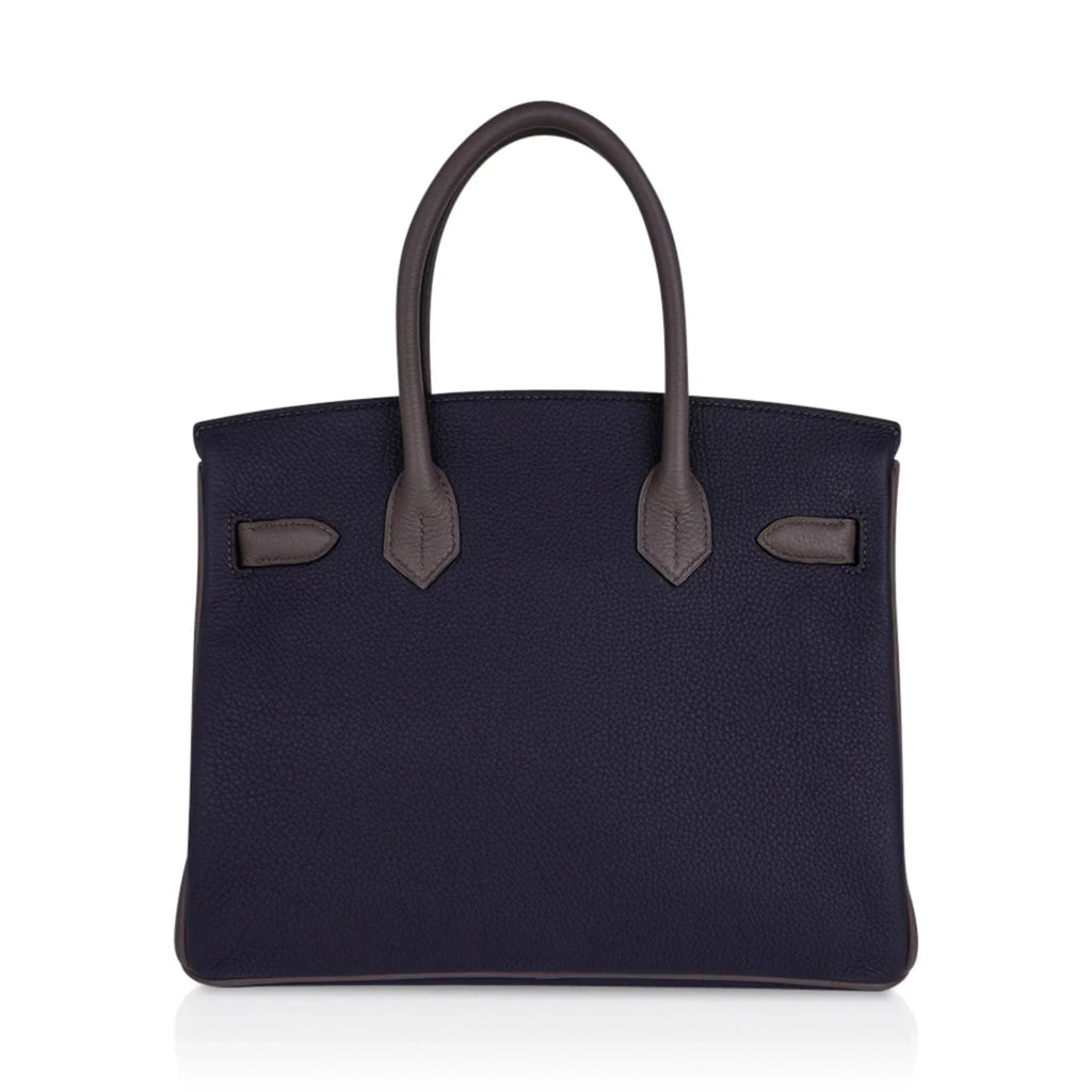 Special Order HSS Birkin 30 Bag Blue Nuit & Etain Togo Leather with Brushed Palladium Hardware