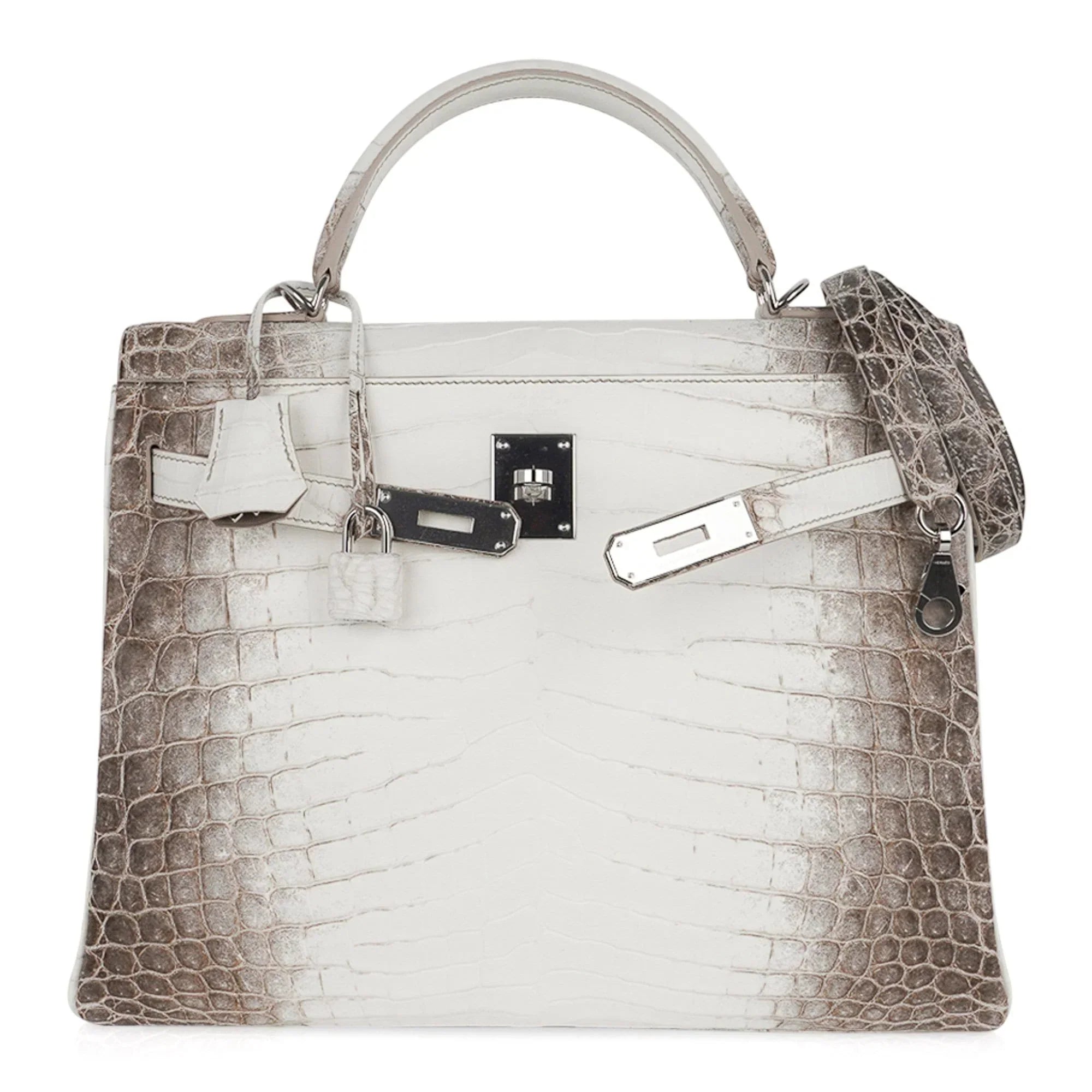 Limited Edition Kelly 32 Bag Himalaya Crocodile with Palladium Hardware