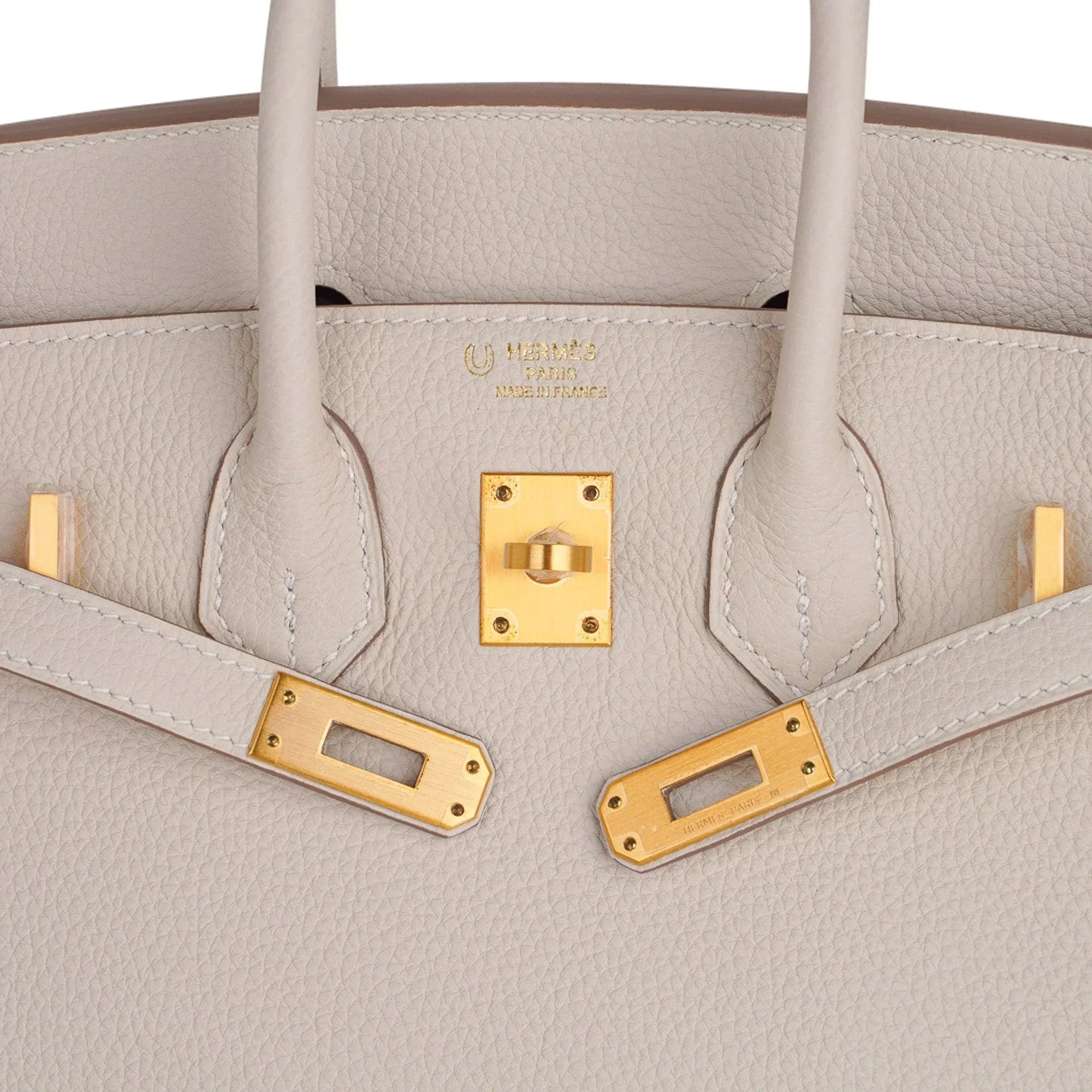 Birkin HSS 25 Bag Beton w/ Pink Rose Pourpre Brushed Gold Hardware Togo