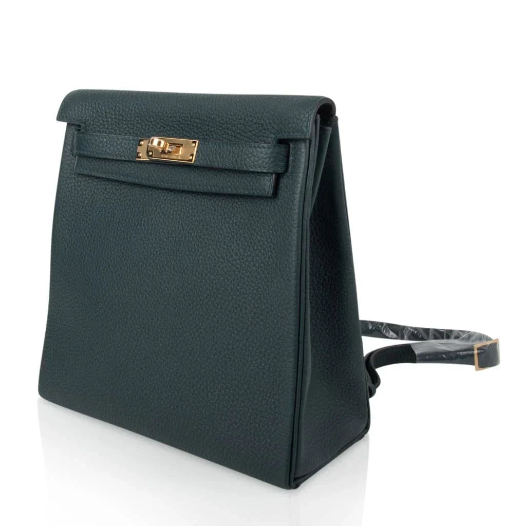 Kelly Ado II Backpack Vert Cypress Gold Hardware New