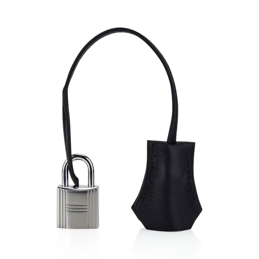 Kelly 25 Sellier Bag Quadrille Black & White Viking Toile Swift Leather with Palladium Hardware